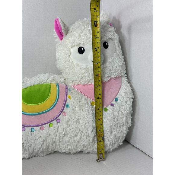 Llama Pillow Plush Pink & White Stuffed Animal 2 Scoops - Picture 2 of 8